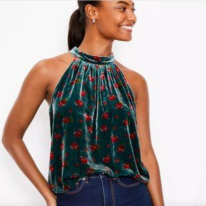 Ann Taylor Loft Velvet Halter Top Like NWOT
